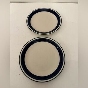 Gibson Cream and navy Dinnerware Set